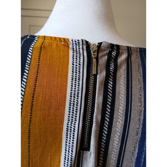 Ellen Weaver Plus Size 2X Boho Striped Blouse Multicolor Tunic Top Casual Chic - Picture 5 of 16